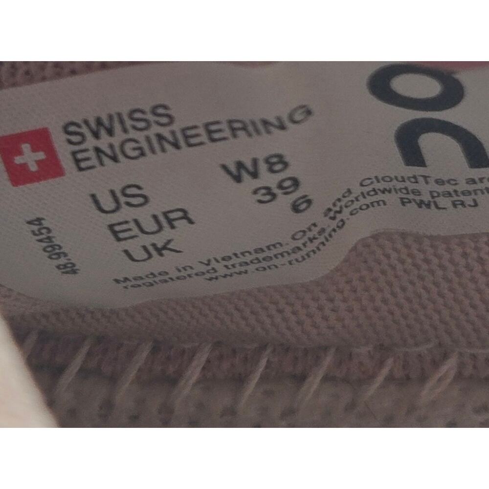 On Running Women's White Gray and Blush Sneakers - Picture 8 of 8